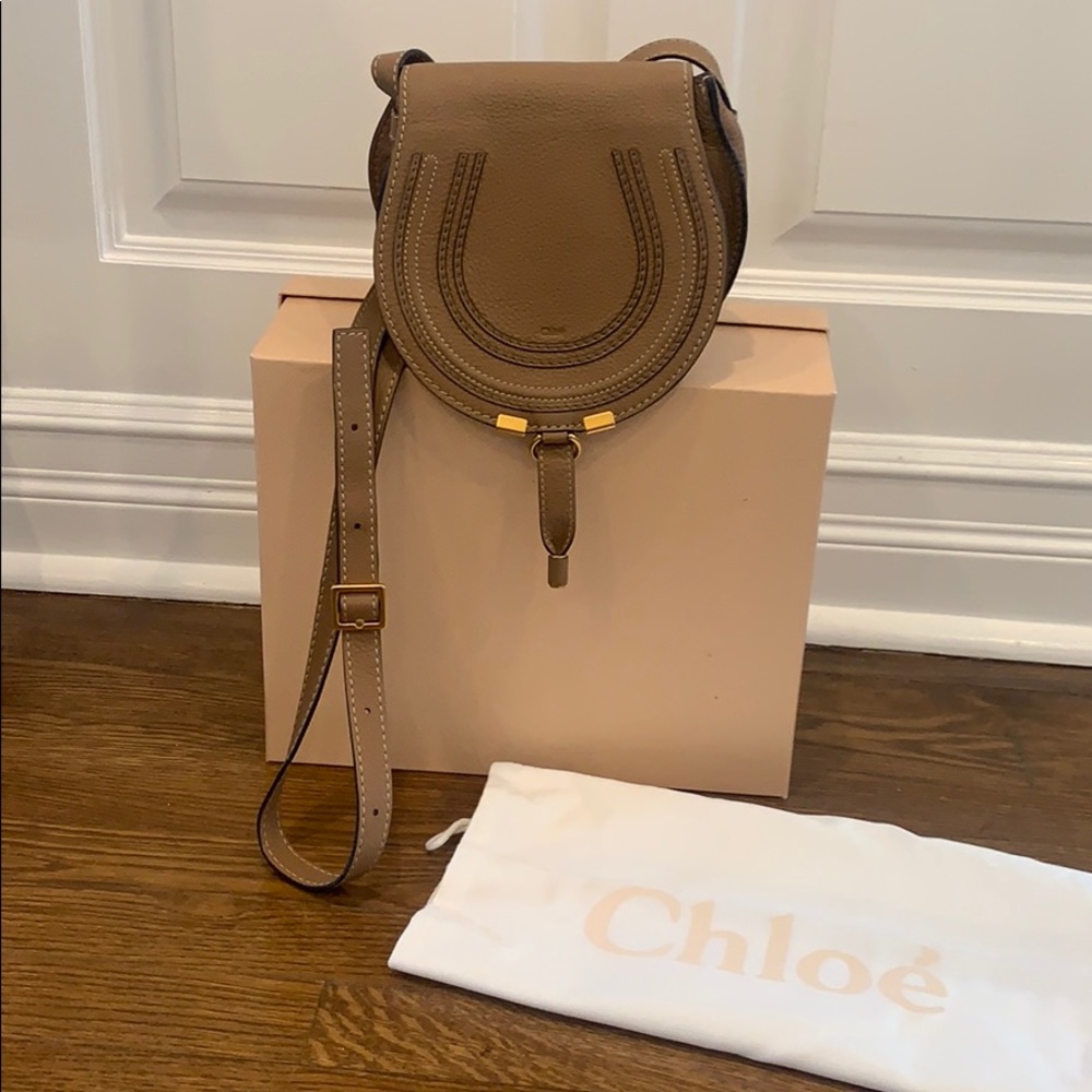 Chloe Marcie Shoulder Bag in Tan